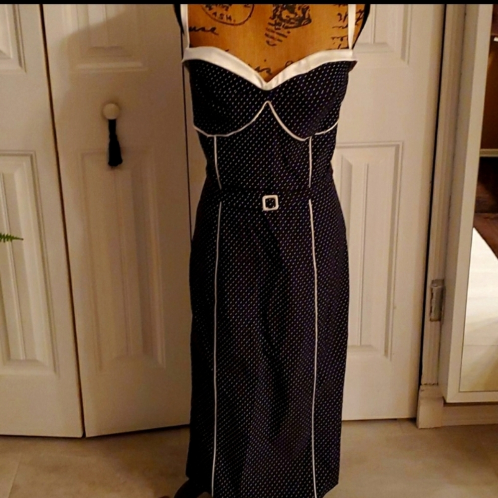 Stop Staring Black and White Polka Dot Dress